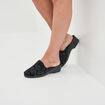 Chaussons mules compens&eacute;s noir femme