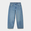 Jean balloon cropped coton denim stone femme