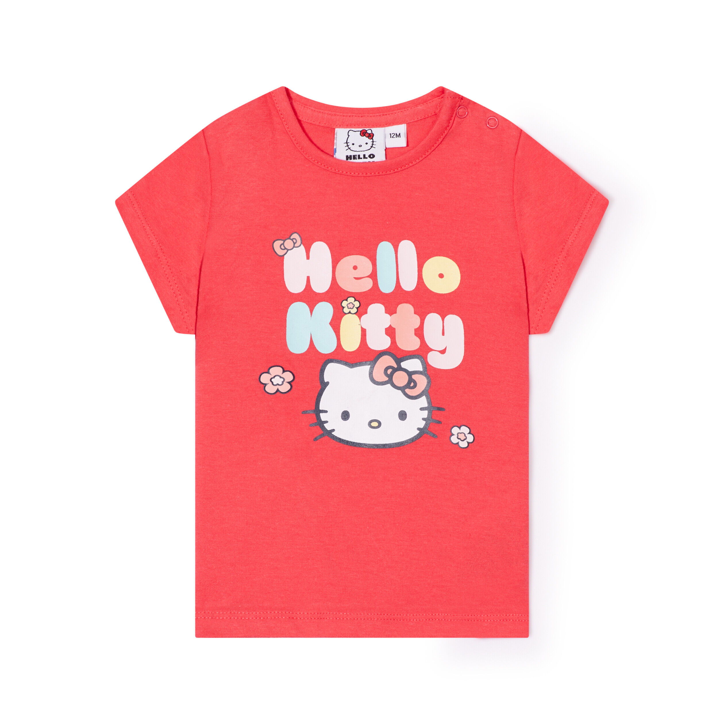 T-shirt manches courtes Hello Kitty rose cerise bébé fille