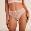Shorty en dentelle rose clair femme
