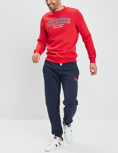 Sweat à col rond Creeks rouge homme