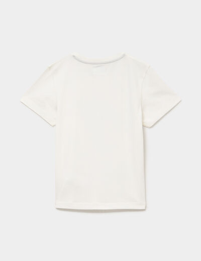 T-shirt en coton manches courtes Kappa blanc gar&ccedil;on