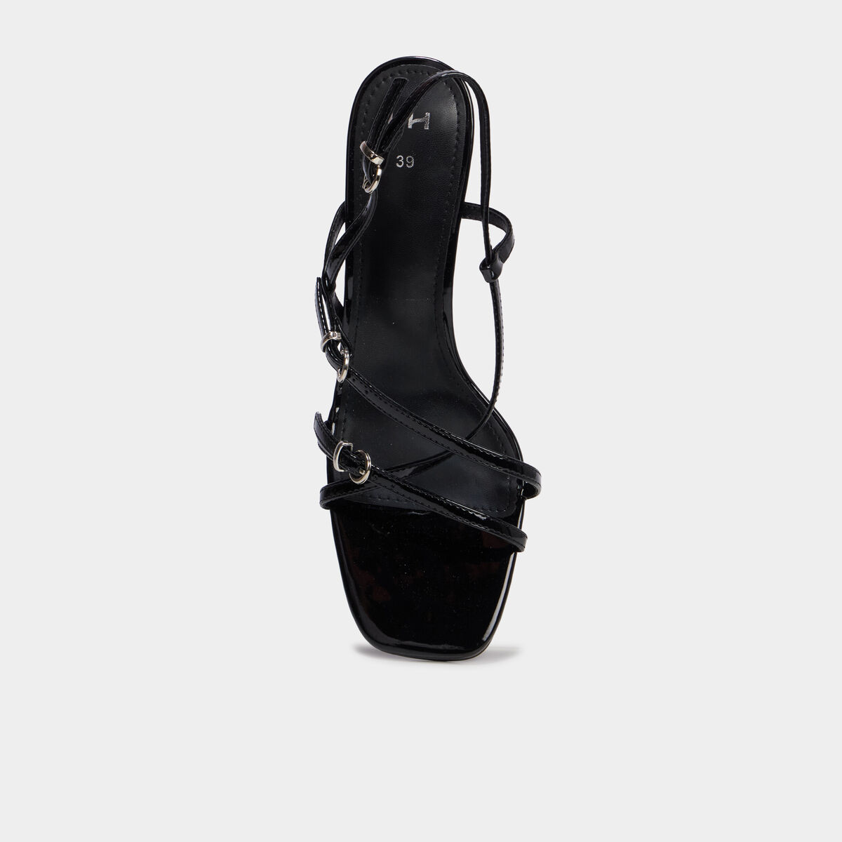 Sandales &agrave; talons kitten heels et brides noir femme