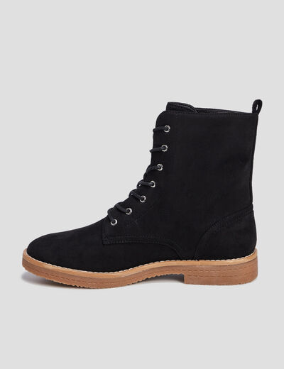 Bottines à lacets noir femme