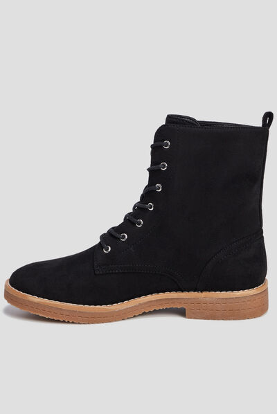 Bottines à lacets noir femme