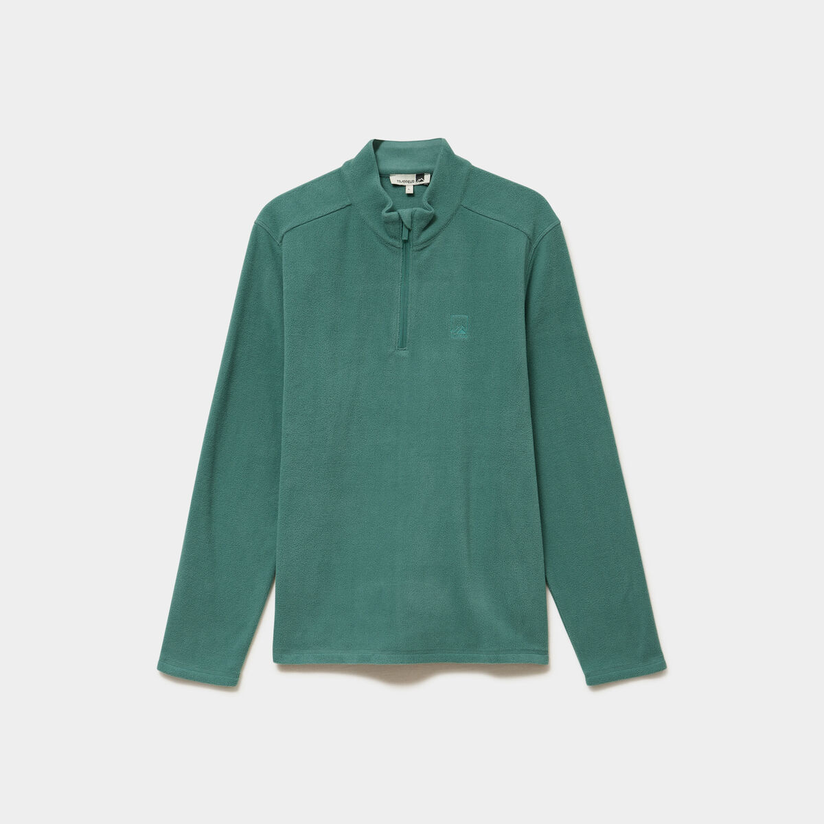 Sweat polaire col camionneur vert fonc&eacute; homme