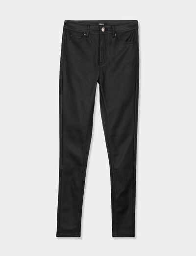 Pantalon enduit skinny push-up Liberto noir femme