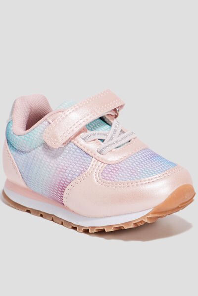 Baskets running à scratchs multicolore bébé fille