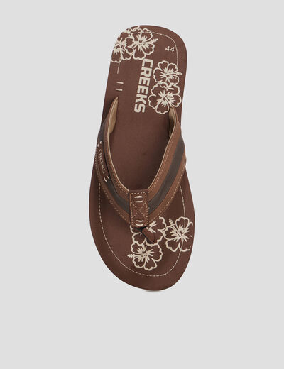 Mules plates marron homme
