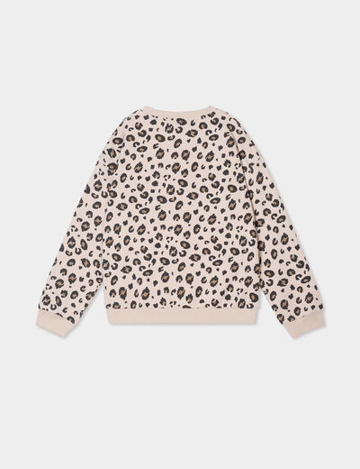 Sweat col rond manches longues sable fille