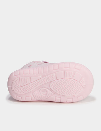 Chaussons bottillons zipp&eacute;s rose b&eacute;b&eacute; fille