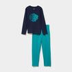 Ensemble pyjama 2 pi&egrave;ces coton bleu marine gar&ccedil;on