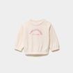 Sweat col rond manches longues creme b&eacute;b&eacute; fille