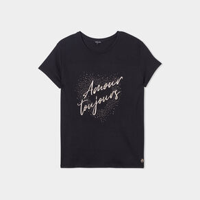 T-shirt ajusté à strass Mosquitos noir femme