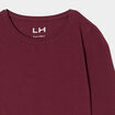 T-shirt coton manches longues à fronces bordeaux fille