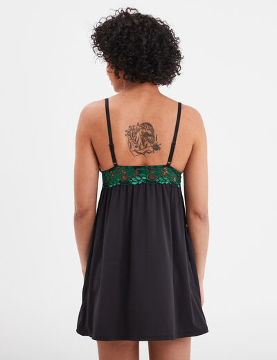 Nuisette à dentelle vert menthe femme