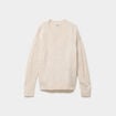 Pull col en V manches longues ecru femme