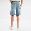 Bermuda en jean droit coton denim triple stone homme