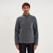 Sweat polaire col camionneur gris argent homme