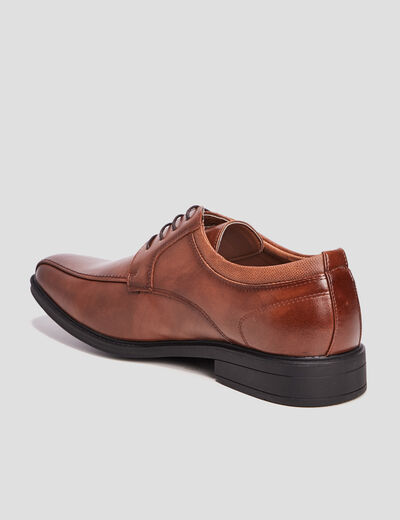 Derbies à lacets à bout carré marron homme
