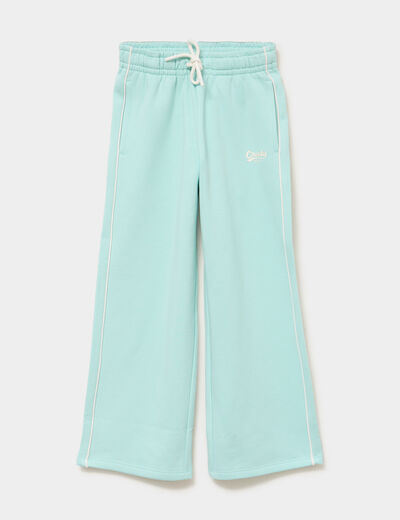 Pantalon de jogging wide leg vert pastel fille