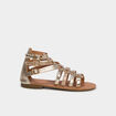 Sandales spartiates jaune or fille