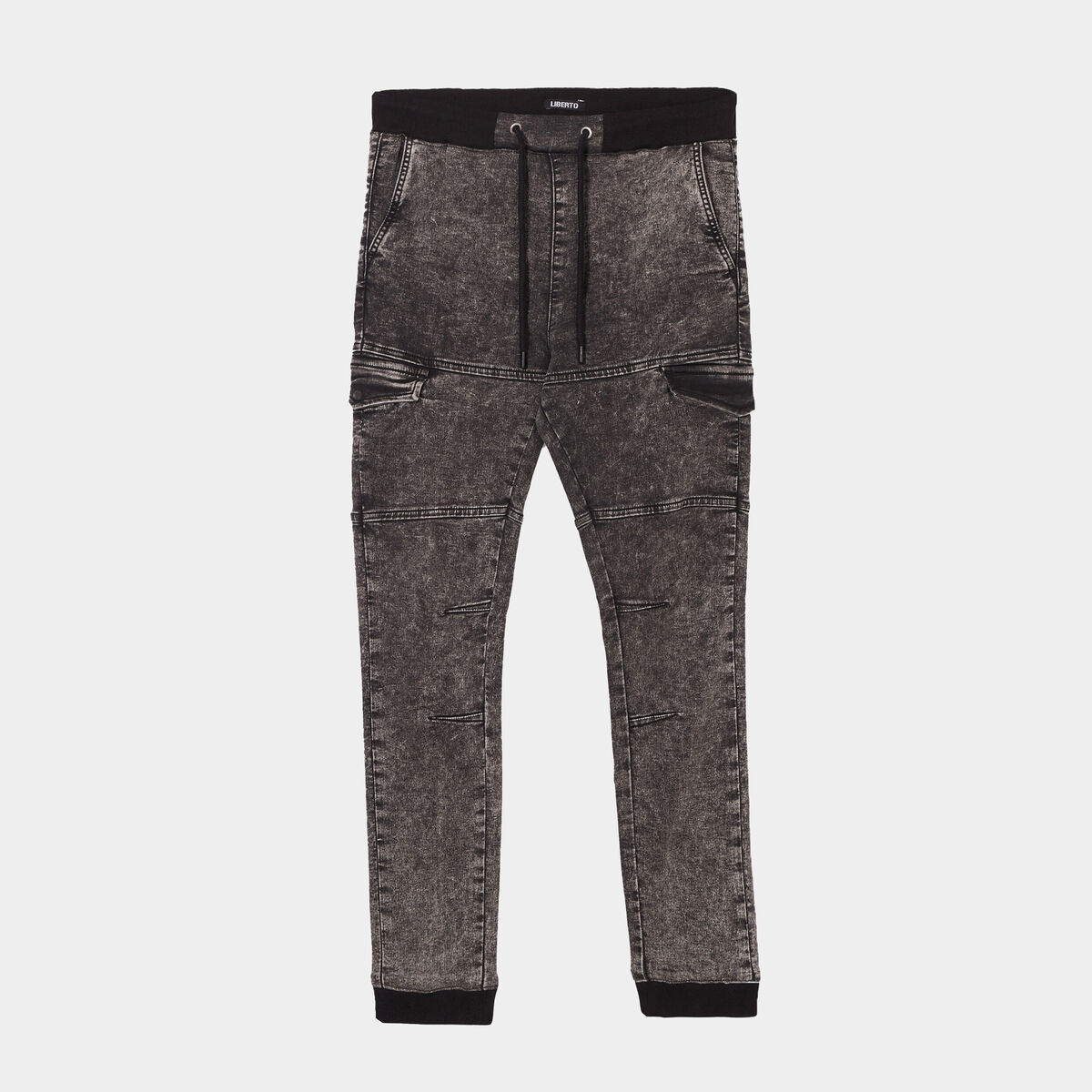 Pantalon skinny stretch 2 poches côtés denim gris homme