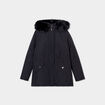 Parka avec capuche fourrure amovible noir femme