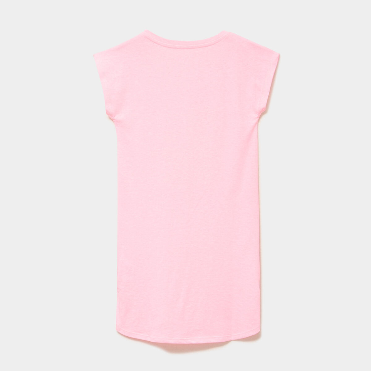 Chemise de nuit manches courtes coton rose fluo fille