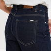 Jeans droit taille haute revers 7/8ème denim brut femme