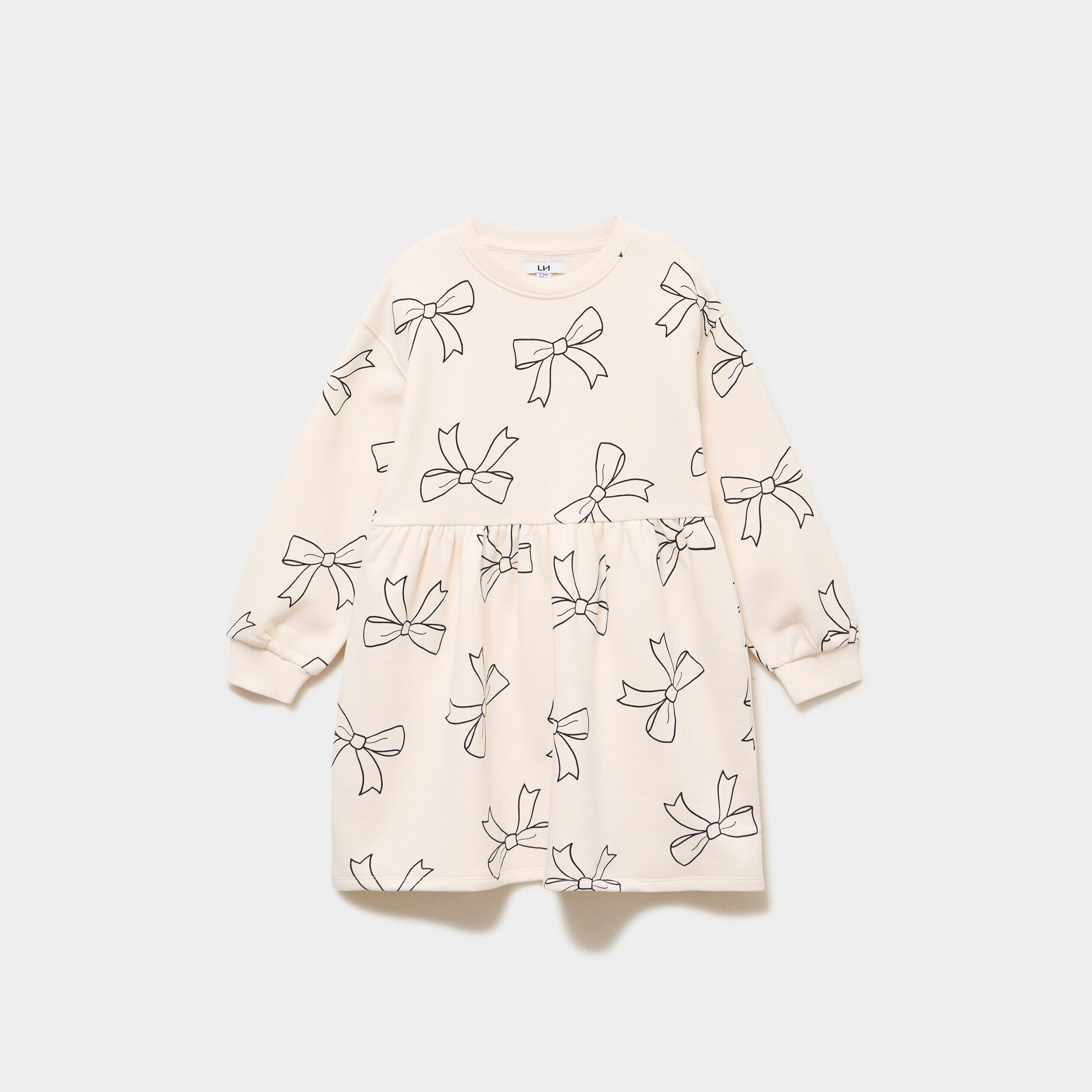 Robe sweat molletonnée ample courte beige fille LH