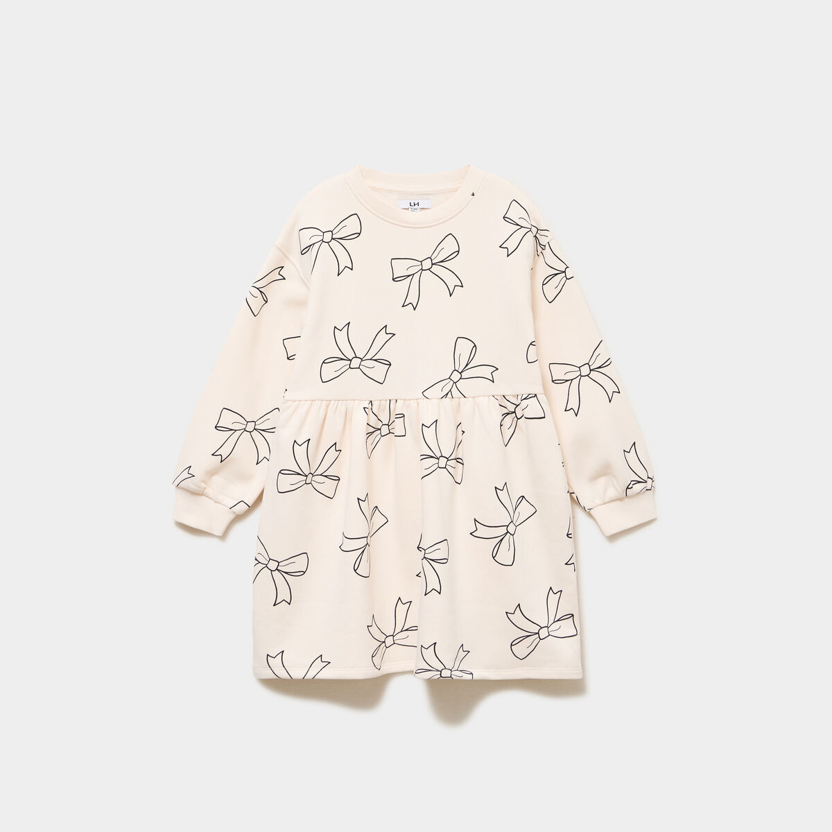 Robe sweat molletonn&eacute;e ample courte beige fille