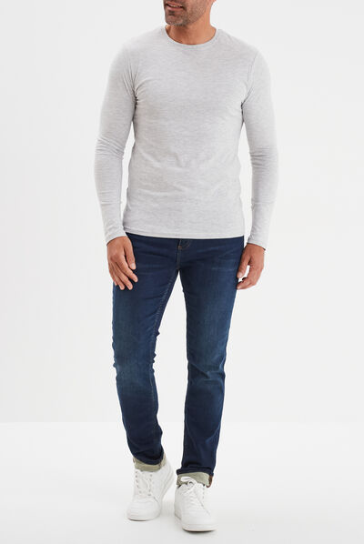 T-shirt manches longues gris homme