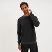 Pull col rond manches longues gris fonc&eacute; homme