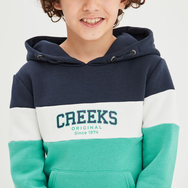 sweat a capuche hoodie creeks tricolore bleu marine garcon Sweat à capuche hoodie Creeks tricolore bleu marine garçon