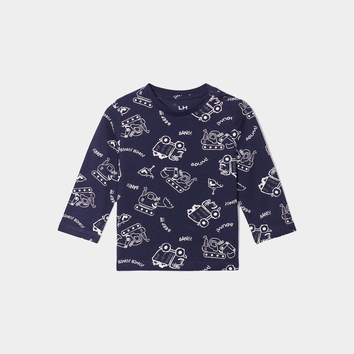 T-shirt manches longues coton bleu marine bébé garçon