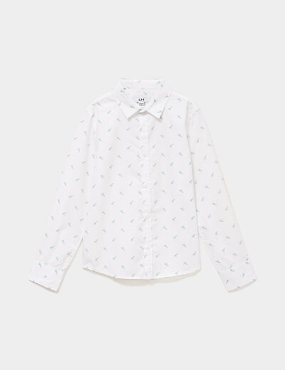 Chemise manches longues blanc gar&ccedil;on