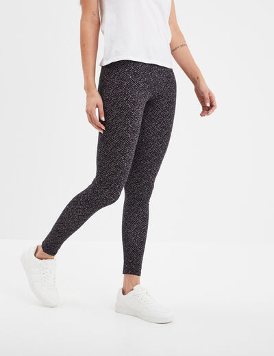 Legging long taille haute gris femme