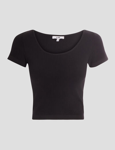T-shirt manches courtes noir femme