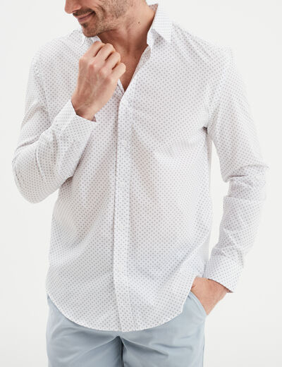 Chemise droite repassage facile blanc homme