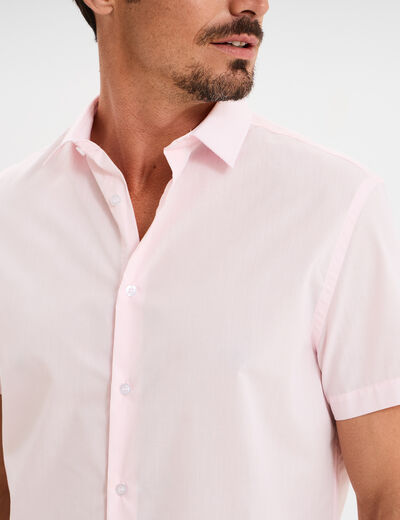 Chemise droite manches courtes rose clair homme