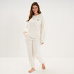 Ensemble pyjama velours sweat pantalon blanc femme grande taille