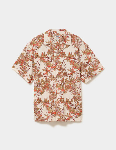 Chemise en coton manches courtes multicolore homme