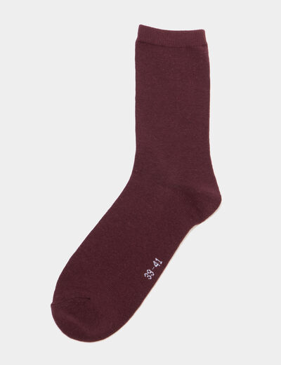 Lot 5 paires chaussettes bordeaux femme