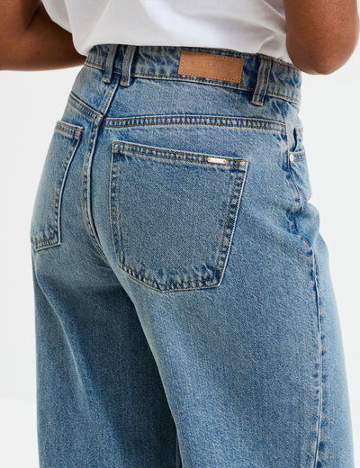 Jeans large coton denim dirty femme
