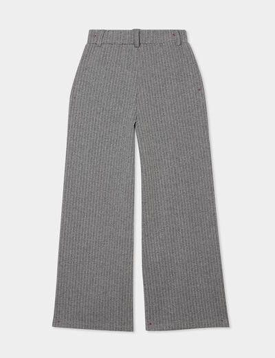 Pantalon large taille élastiquée gris fille