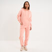 Sweat hoodie molleton &agrave; capuche rose poudr&eacute;e femme