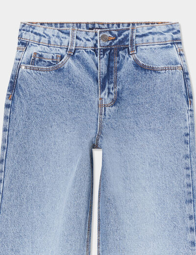 Jeans large 5 poches coton Creeks denim double stone fille