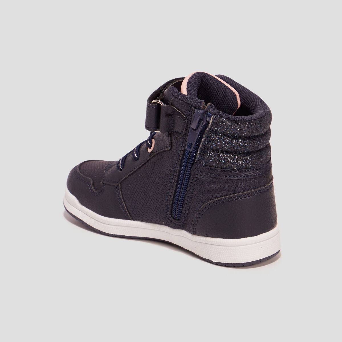 Baskets montantes Lulu Castagnette bleu marine fille