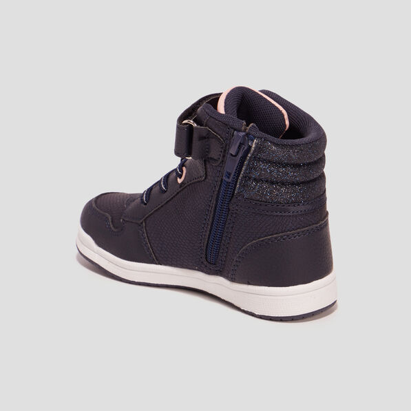 Baskets montantes Lulu Castagnette bleu marine fille